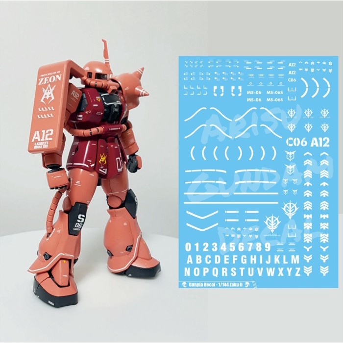 Water Slide Decal Gundam Zaku II Multiuse 1/144 White