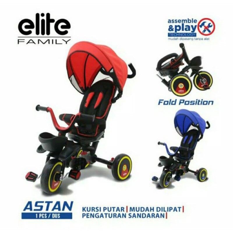 Sepeda Anak Roda Tiga Lipat Astan Family Elite
