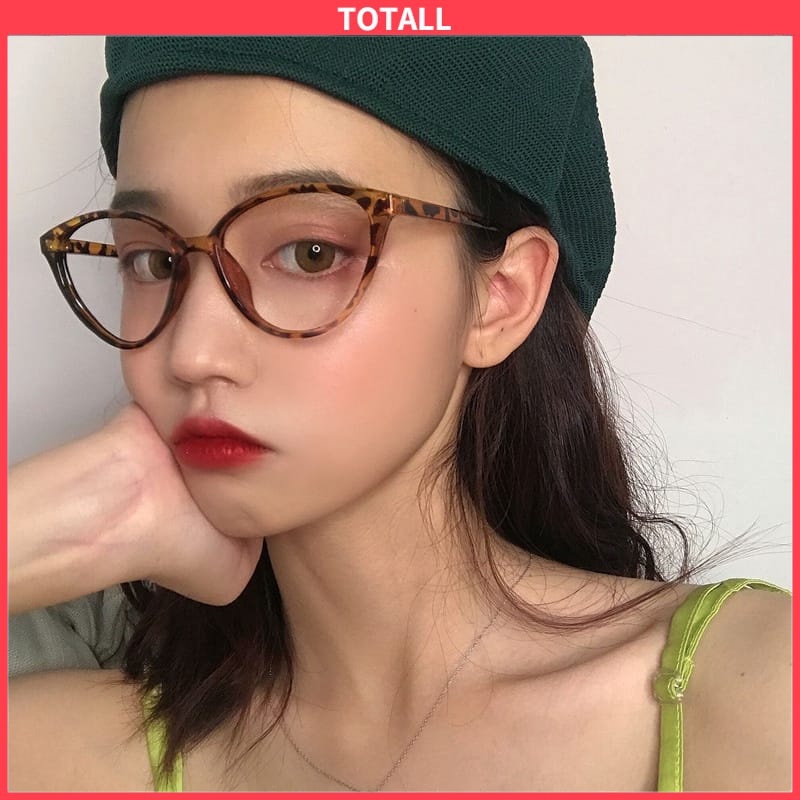 [Totall]Kacamata Korea Wanita Kacamata Anti Radiasi Wanita Fashion Cat Eye Eyeglasses Versatile Optical Glasses