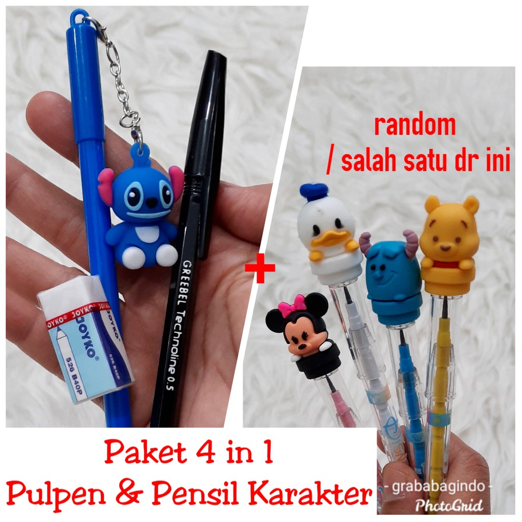

PROMO Paket Alat Tulis Karakter Lengkap /Paket Pulpen Pensil Penghapus