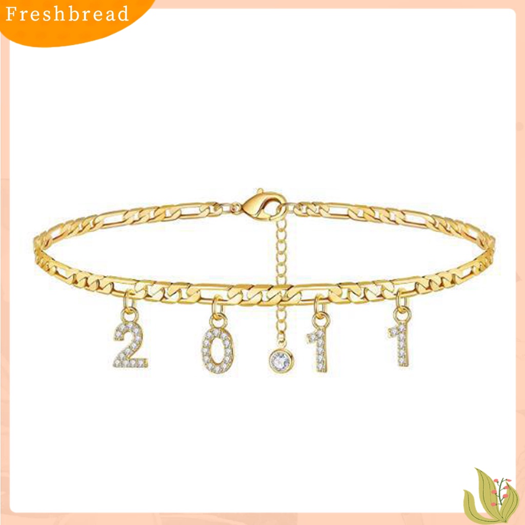 Terlaris Year 2006-2014 Number Pendant Anklet Chain Adjustable Bracelet Birthday Gift