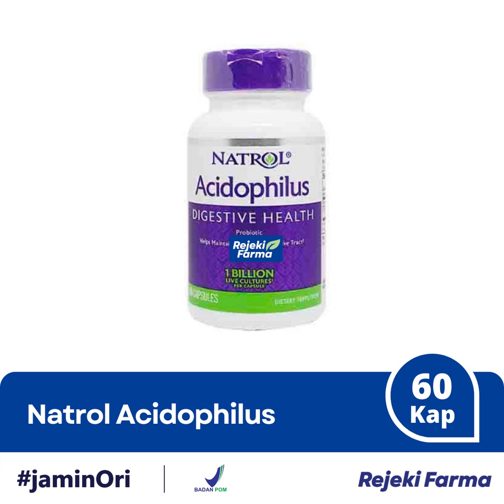 Natrol Acidophilus 60 Kapsul - Digestive Health Probiotic