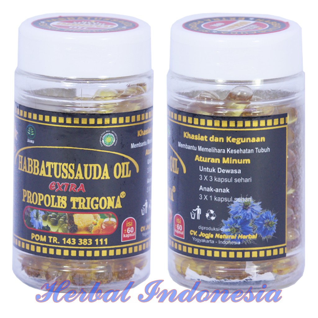 Habbatussauda Oil Extra Propolis Trigona | Habbatusauda  ijin BPOM Isi 60 kapsul lebih bagus dr UMS