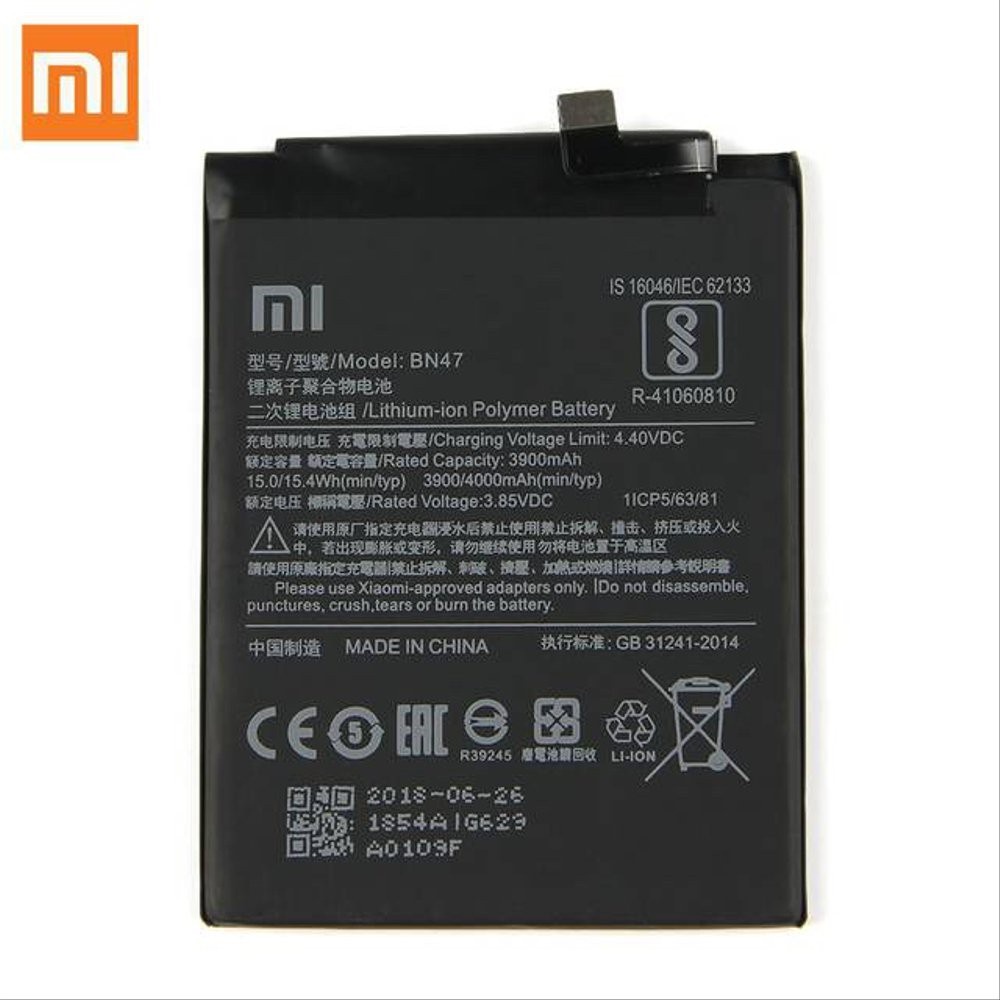Baterai Hp XiaoMi Redmi 6 Pro Mi A2 Lite BN47 Original OEM Batre Batrai Battery miA2