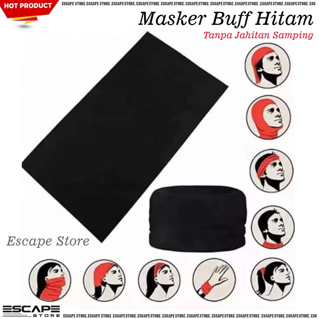 Masker Buff Polos Tanpa Jahitan / Bandana / Masker Motor / Buff Multifungsi SEAMLES - ISI 6 PCS