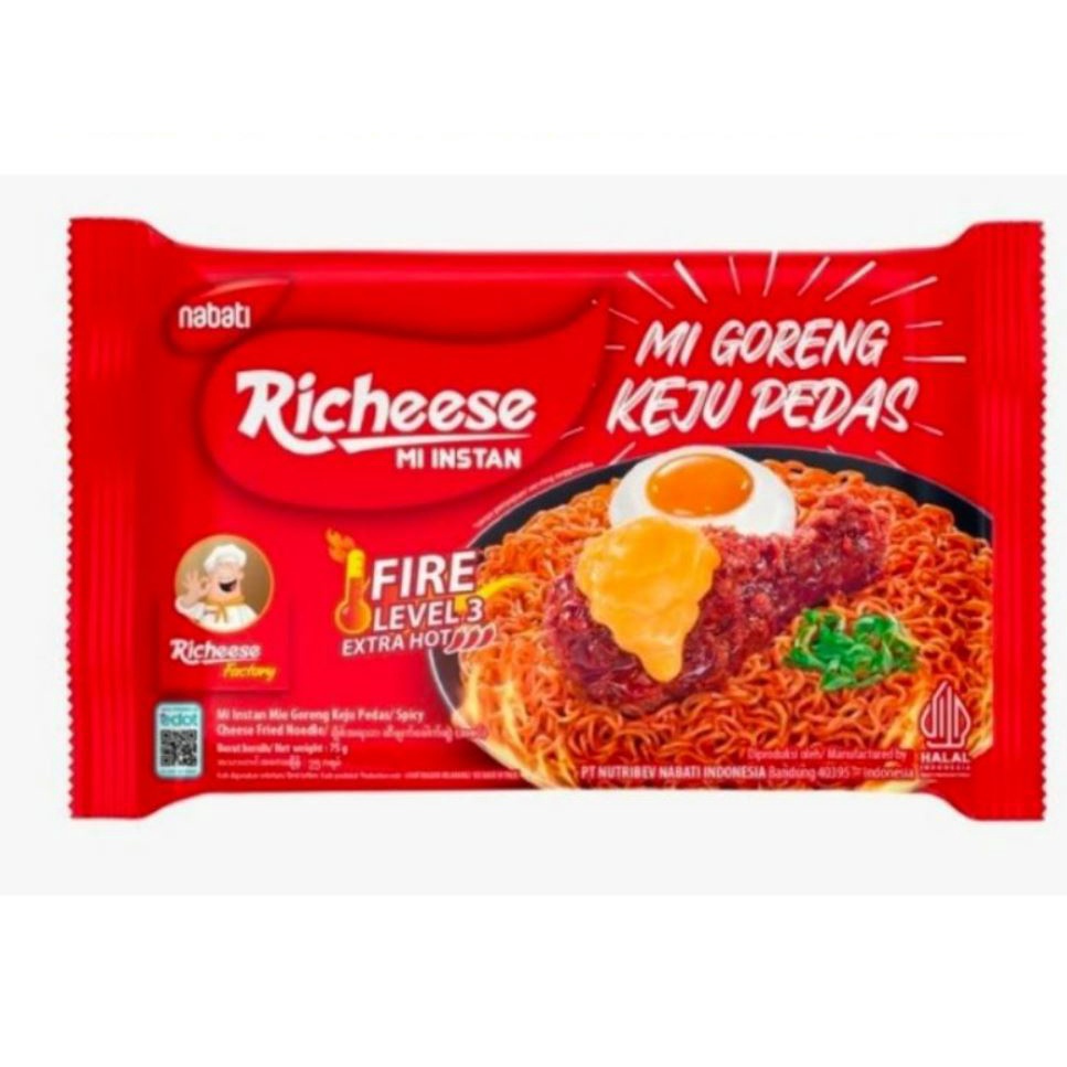 

Richeese Mi Goreng Keju Pedas Fire Level 3 75Gr
