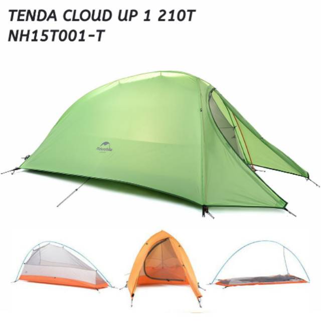 TENDA CAMPING OUTDOOR CLOUD UP 1 210T NATUREHIKE ULTRALIGHT TENT NH15T001-T