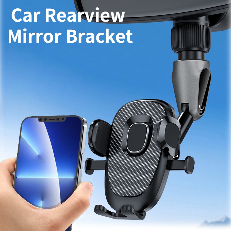 360 ° Bracket Dudukan Handphone IPhone Android Universal Model Putar Untuk Kaca Spion Mobil