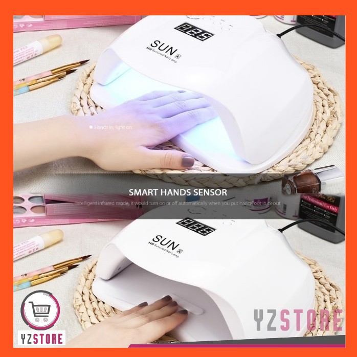 Pengering Kutek Kuku Gel Sun X 54W Nail Art Manicure Lampu LED Smart UV YZ46