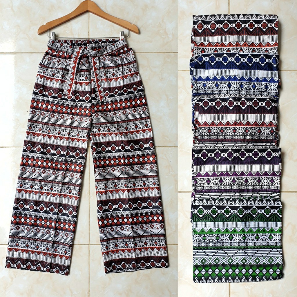 Celana Tidur Panjang Kulot Batikn Etnik Rayon Adem Celana Tidur Panjang Kulot Batikn Etnik Rayon Adem