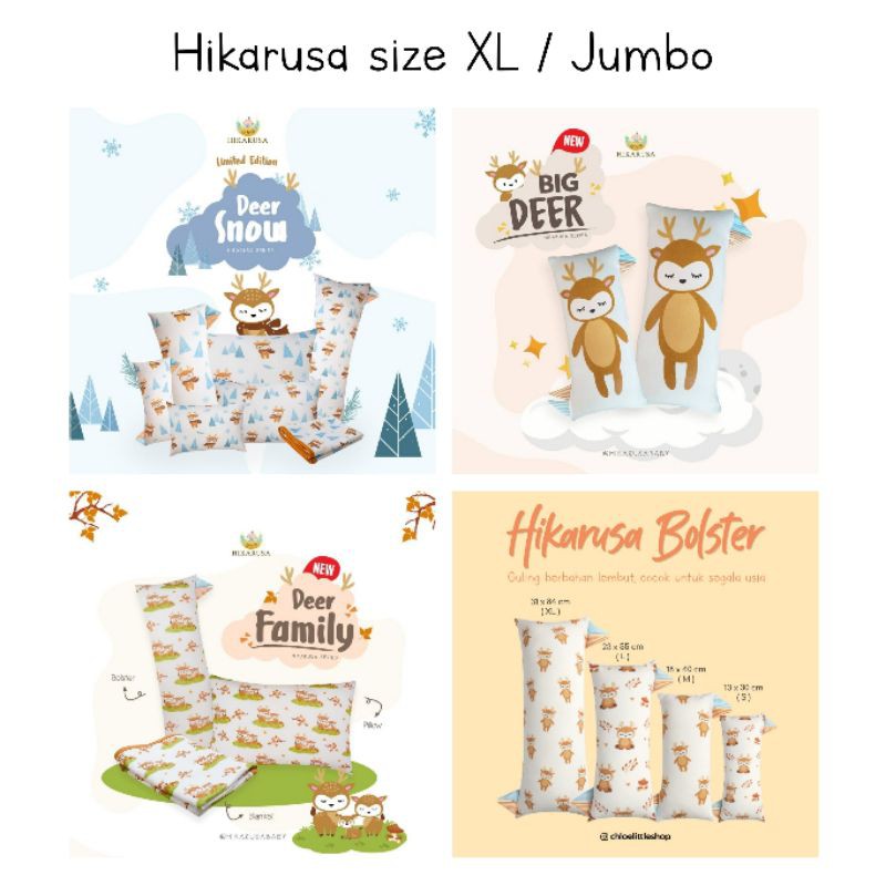 Hikarusa Bantal / Guling Hikaru size XL / Jumbo Deer, Deer Mushroom, Big Deer, Deer Family, Sky Deer, Baby Shark