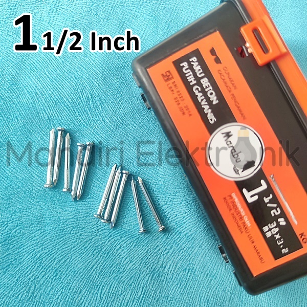 (10pcs) Paku Beton 1 1/2 Inch 40mm Putih Marabu - Paku Tembok 1.5 inch 4cm isi 10 - Paku Beton 1.5 inci