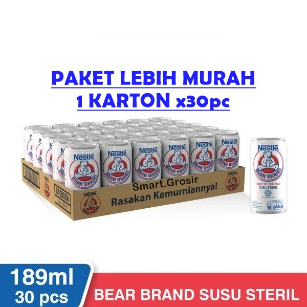 

NESTLE BEAR BRAND SUSU BERUANG PAKET 1KARTON 189ml x30pc