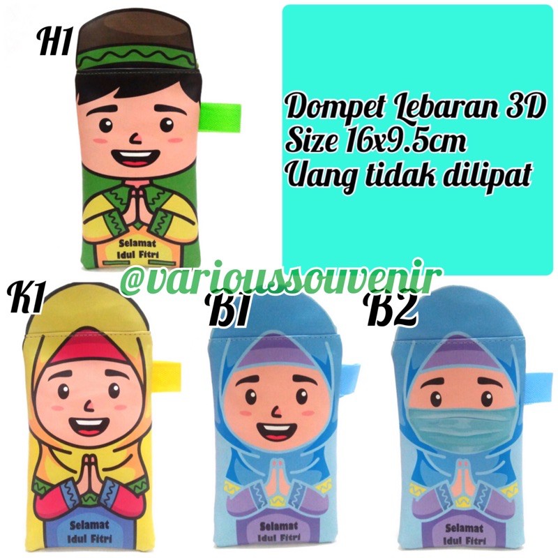 Dompet Lebaran Amplop Fitrah Idul Fitri 3D Hijab 2021 Ramadhan Muslimah Panjang Uang Tidak Dilipat