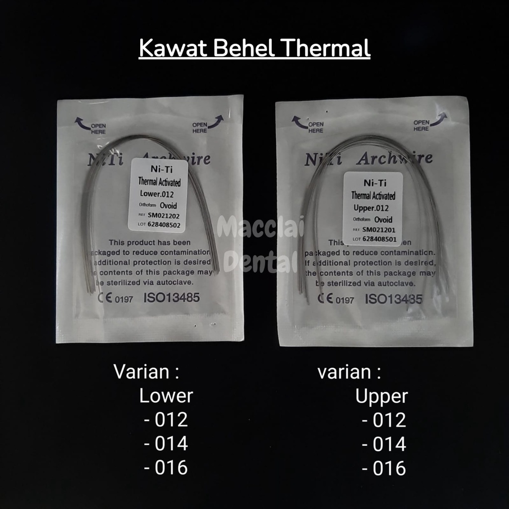 DENTAL KAWAT BEHEL GIGI ORTHO WIRE NITI THERMAL SUPER ELASTIC / KAWAT BEHEL PERWATAN ORTHODONTIC GIGI LENTUR