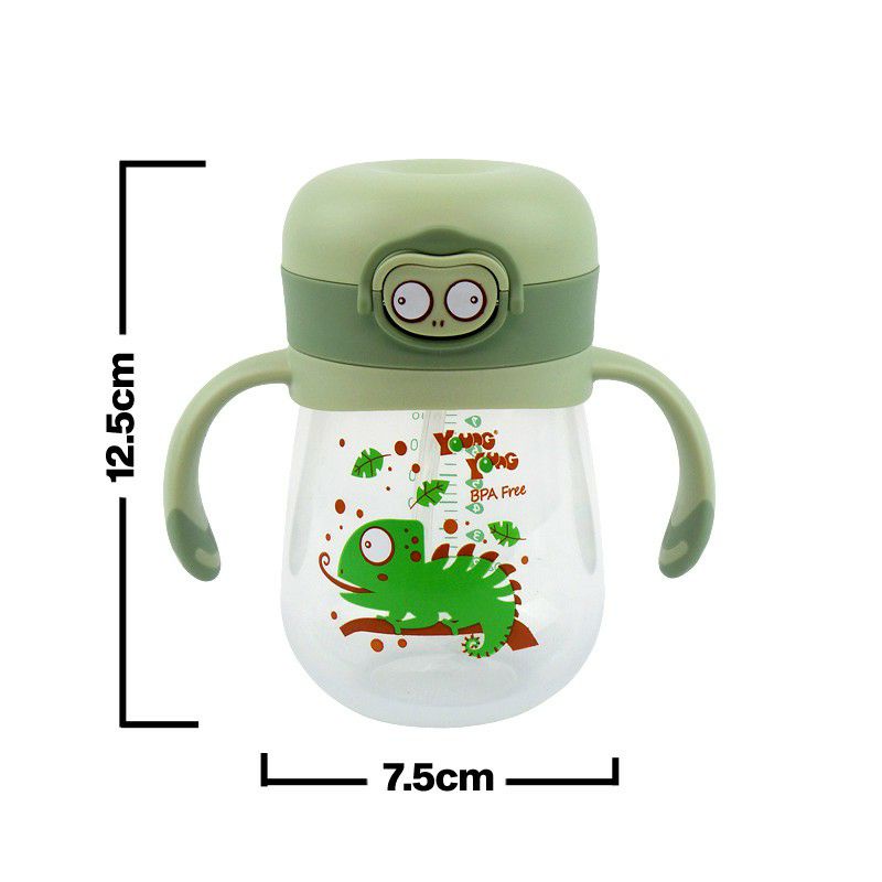 YOUNG YOUNG Botol Minum Bayi 240 ML Anti Tumpah Animal Water Bottle BPA Free IL-909