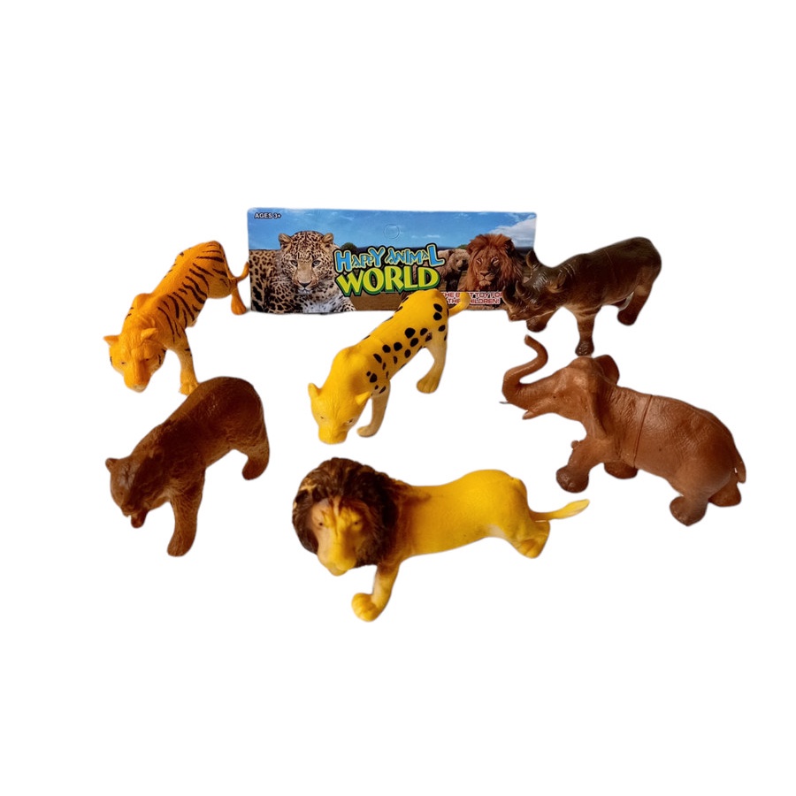 Mainan Edukasi Anak Animal World Figure Set Binatang Hewan Safari 3605 ST- Mainan Anak Manipulasi Belajar Mengenal Hewan