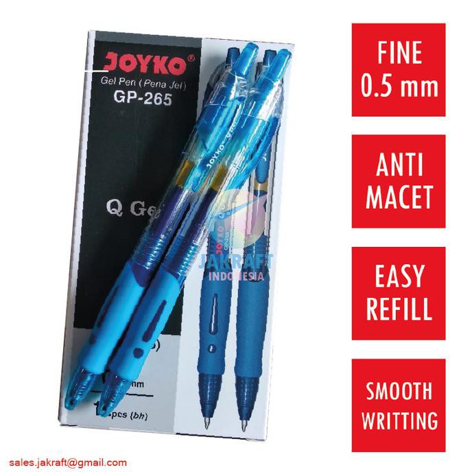 

Diskon Pulpen Gel Pen Klik JOYKO GP-265 Q GEL (Biru) 0.5 mm Setara Kenko K-1 Promo Awal tahun