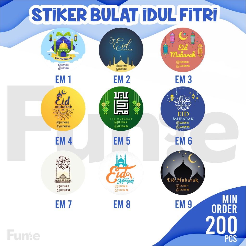 

[CROMO] CETAK STIKER BULAT TEMA IDUL FITRI - STIKER KUE KERING