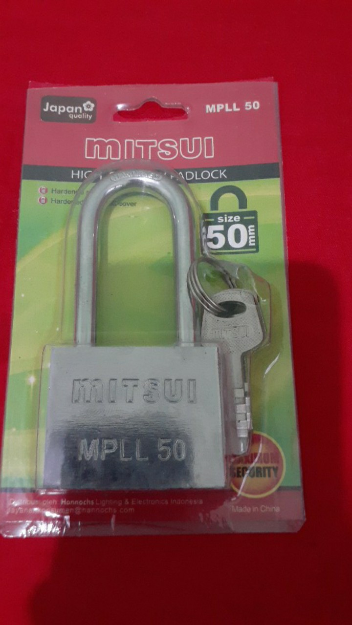 Gembok 50mm Leher Panjang Stainless