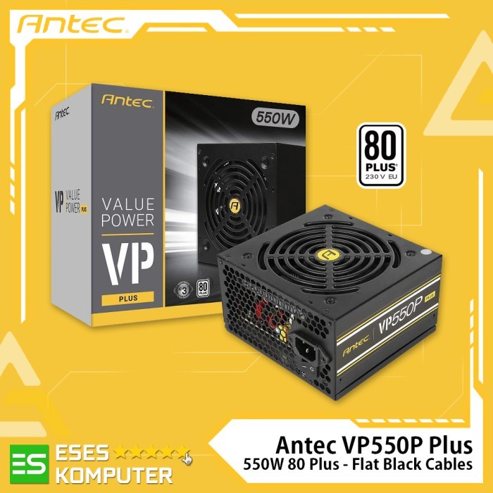 PSU Antec VP Series 550W VP550P PLUS | 80 Plus White | Black Cables