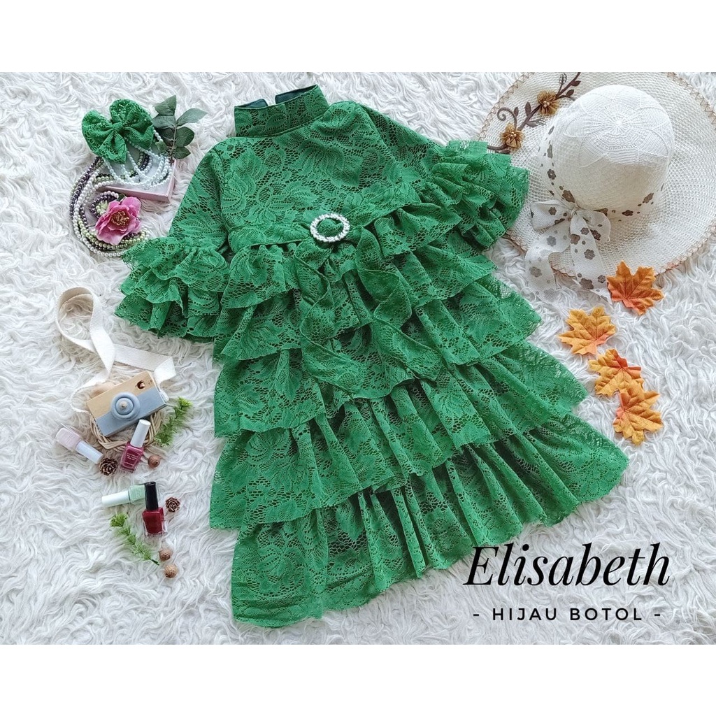 Gaun Bridesmaid| GAUN ELISABETH | BAJUNIK | BAJUANAKUNIK | AZZAFRAN/Dress Terbaru Elisabeth Warna Hi