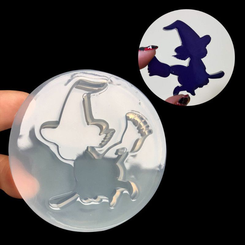 SIY  Halloween Witch Pendant  Mold Epoxy Resin Silicone Mold Jewelry Making Art Craft