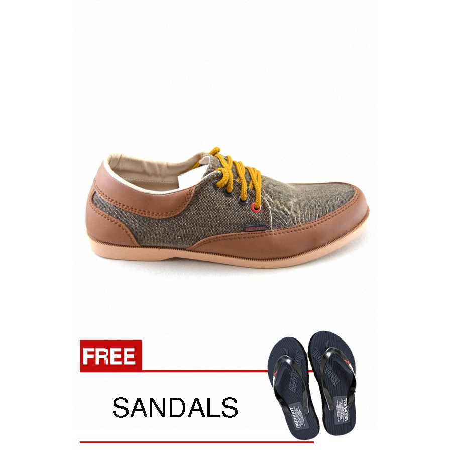 

Redknot - Sneakers Counting Denim Grey Tan + Bonus Sandal Senilai Rp.25.000,00