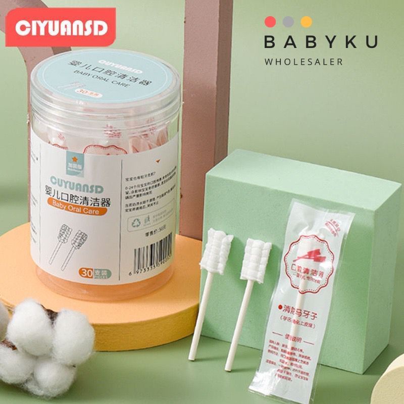 Baby oral care cleaner toothbrush / Stik kasa pembersih mulut lidah gusi bayi / Sikat kain kasa pembersih mulut bayi