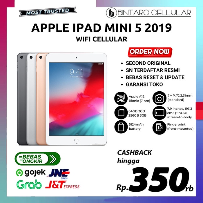 Jual iPad Mini 5 4 3 2 256GB 128GB 64GB 32GB 16GB Wifi Cellular