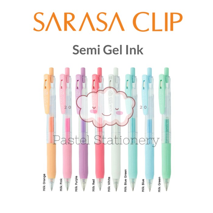 

Pulpen Gel Zebra Sarasa Clip Milk Color 0.5mm - Bolpen Pena Pen Warna Milky 0,5 mm