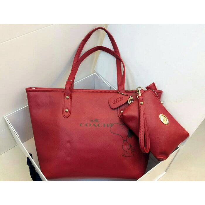 TAS COACH TOTE SNOOPY SET DOMPET