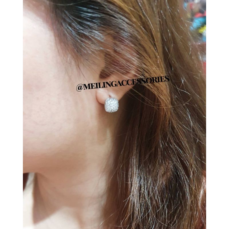 Anting Silver925 Perak mata kilau anting silver Anti Karat anti alergi anting premium berlian kilau