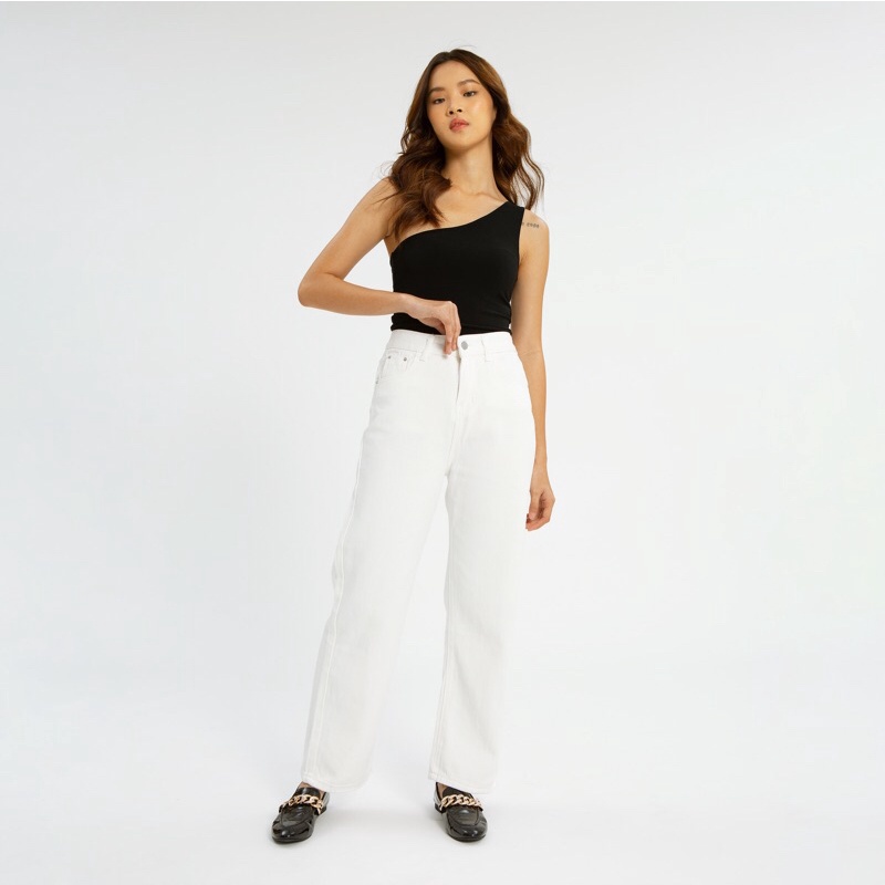 VIERLIN - Jeans 6073 - HIGHWAIST BAGGY LOOSE WHITE JEANS