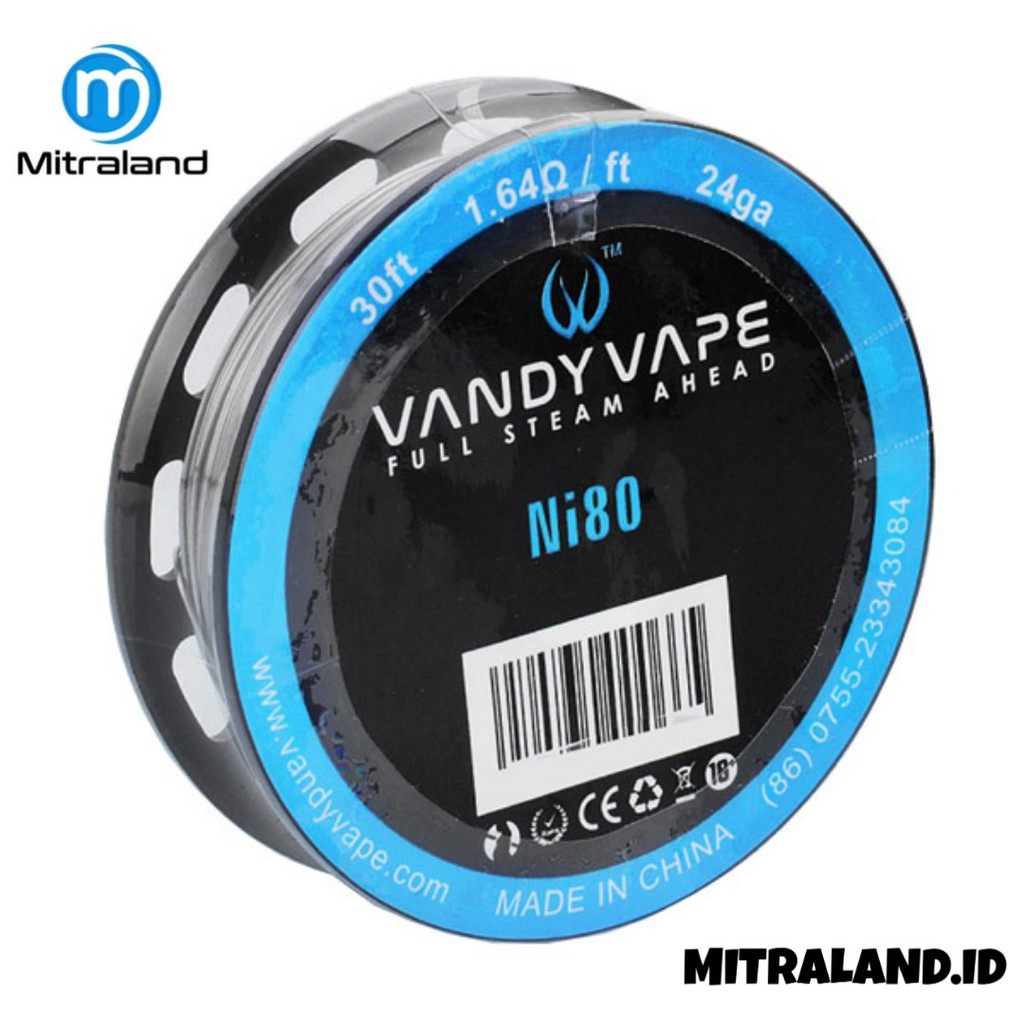 Vandy Vape Wire Pure Nickel Ni80 24 GA 30 and Feet 1.64 Ohm 9.15 Meter