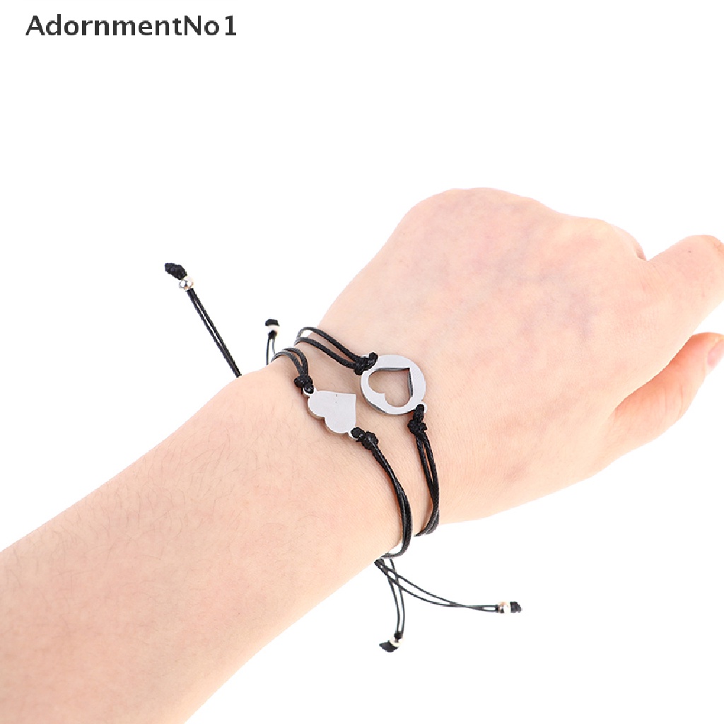 (AdornmentNo1) 2pcs / Set Gelang Tangan Stainless Steel Motif Tulisan Mom / Daughter Untuk Ibu / Anak