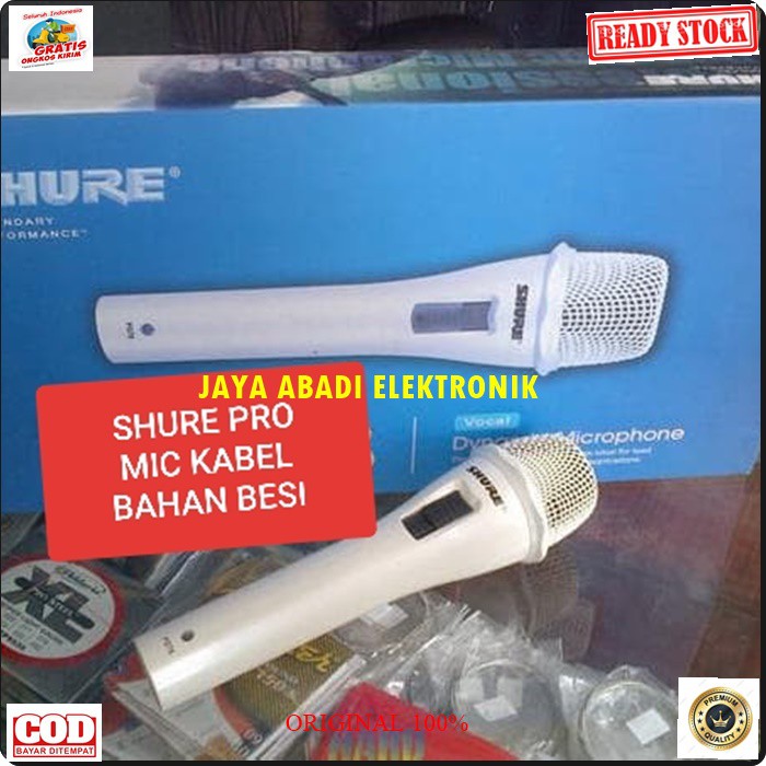 G87 SHURE legendary Mic kabel Microphone cable mik karaoke vocal vokal audio sound system pengeras suara pro profesional mikrophone dynamic legendaris white putih musik G87  BISA SEGALA JENIS AUDIO SYSTEM  TERBUAT DARI BESI METAL  Langsung nyala tanpa bat