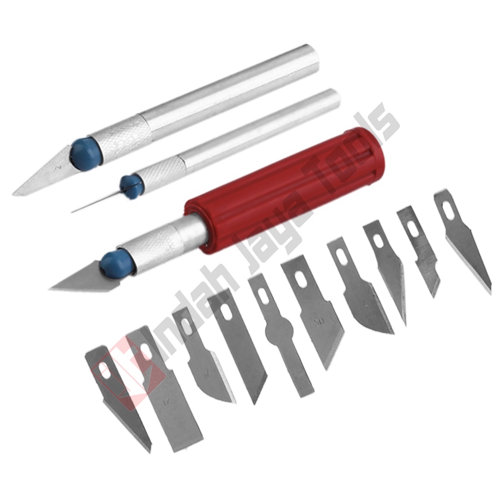 IKURA PKT201 Hobby Knife Set 13 pcs - Pisau Ukir Pahat Kayu Set