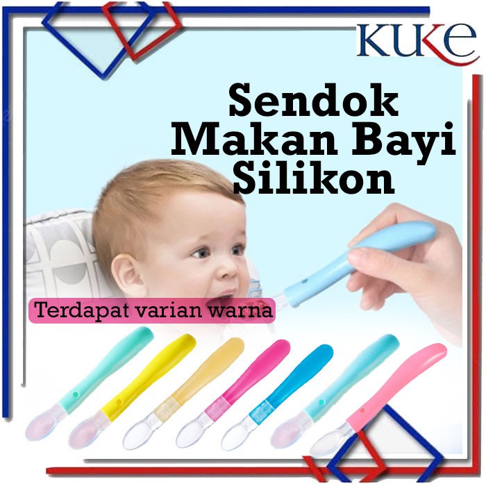 KUKE Sendok Makan Bayi Silikon / Sendok Bayi Silikon