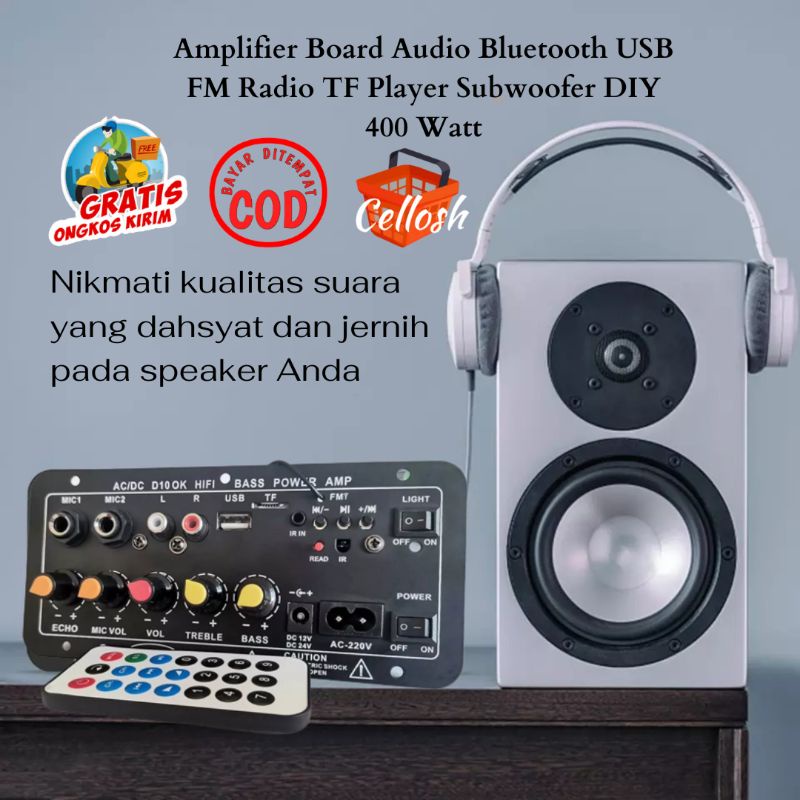 Amplifier Board Audio Bluetooth USB FM Radio TF Player Subwoofer DIY 400W