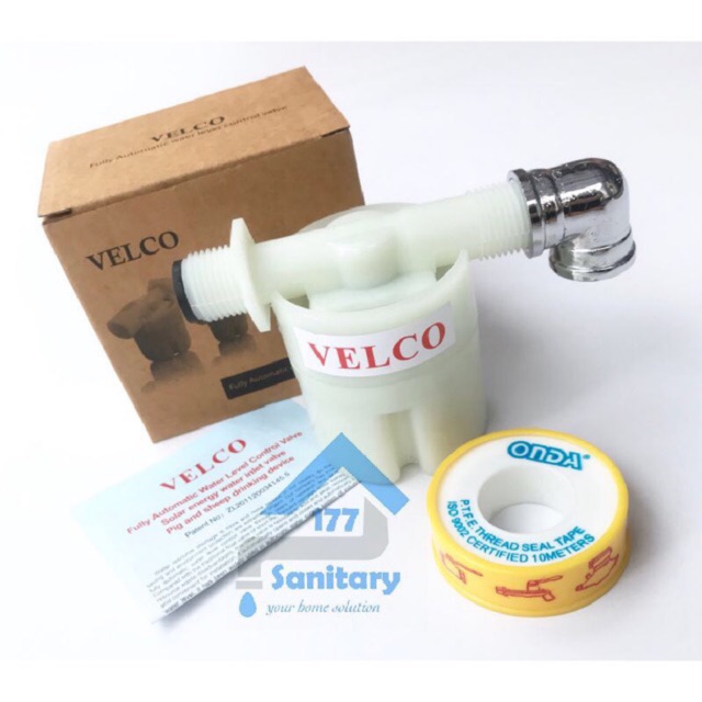 Paket kran velco + knie + sealtape - kran otomatis invelco serba guna pelampung tangki toren