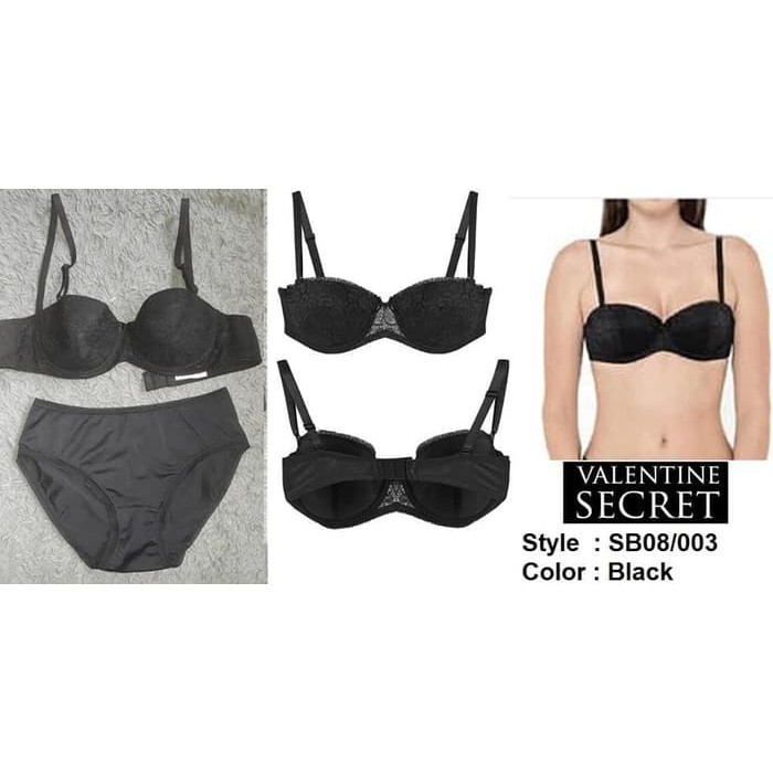 ready bra set with panty valentine secret style sb08 003 color black