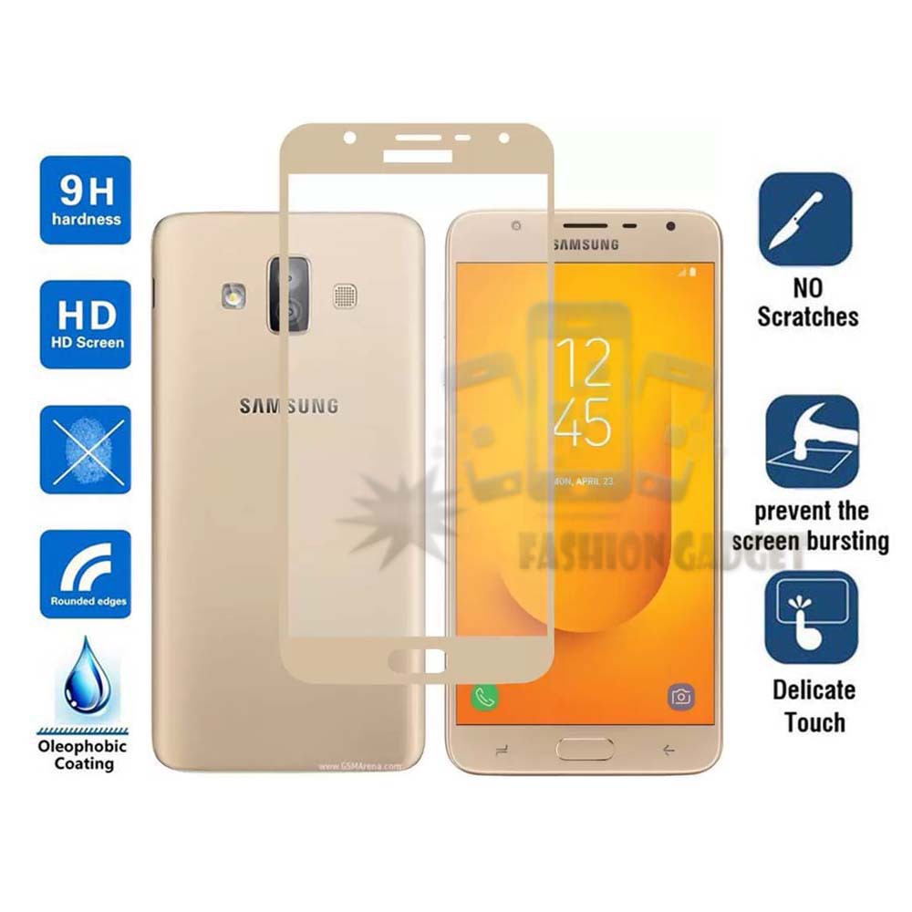 Tempered Glass Samsung Galaxy J7 Duo Full Colour Bagian Depan Anti Gores Kaca Screen Guard Pelindung