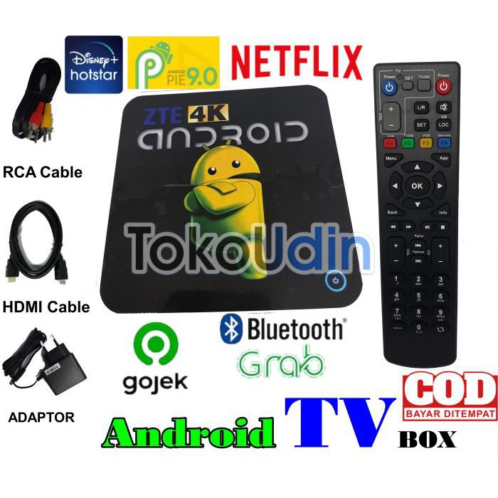 Android TV box Full aplikasi - ZTE V5 RAM 2/8, STB 1 SET REMOT |TV Box