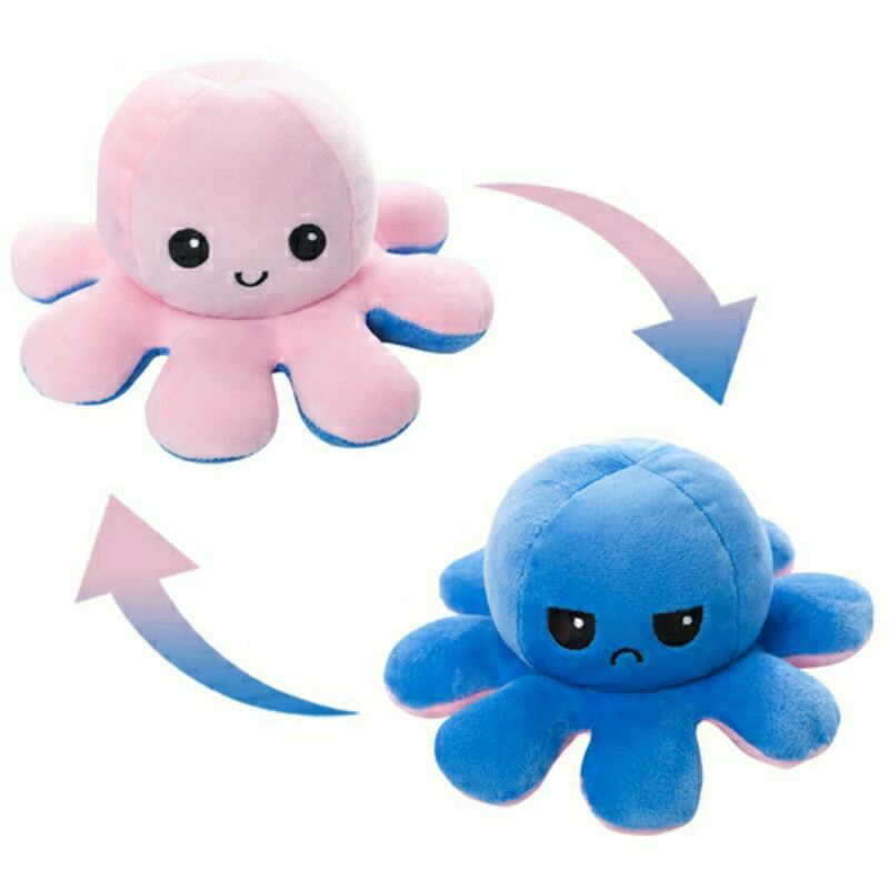 Boneka Gurita Octopus Halus Bolak - Balik Dua Sisi Reversible