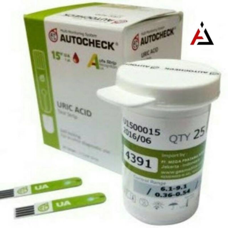 Strip Asam Urat Autochek isi 25 Pcs / Strip Urid Acid Autochek