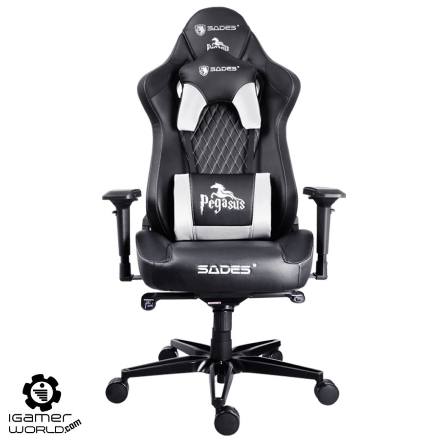 Sades Pegasus White Gaming Chair Shopee Indonesia