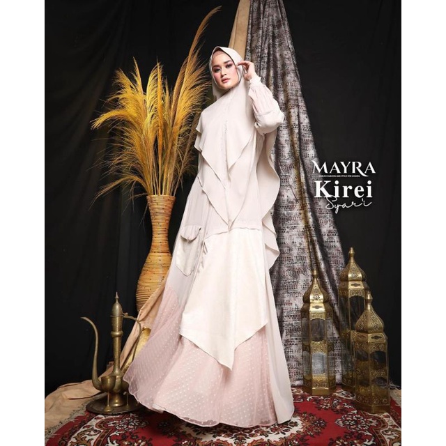 DMC | KIREI syari by Mayra GAMIS / ABAYA SYAR'I SET KHIMAR CERUTY FULL FURING