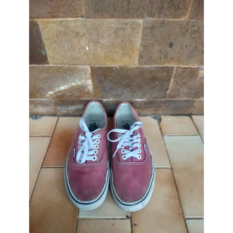 sepatu shoes sneakers second Vans authenthic red/merah(original)