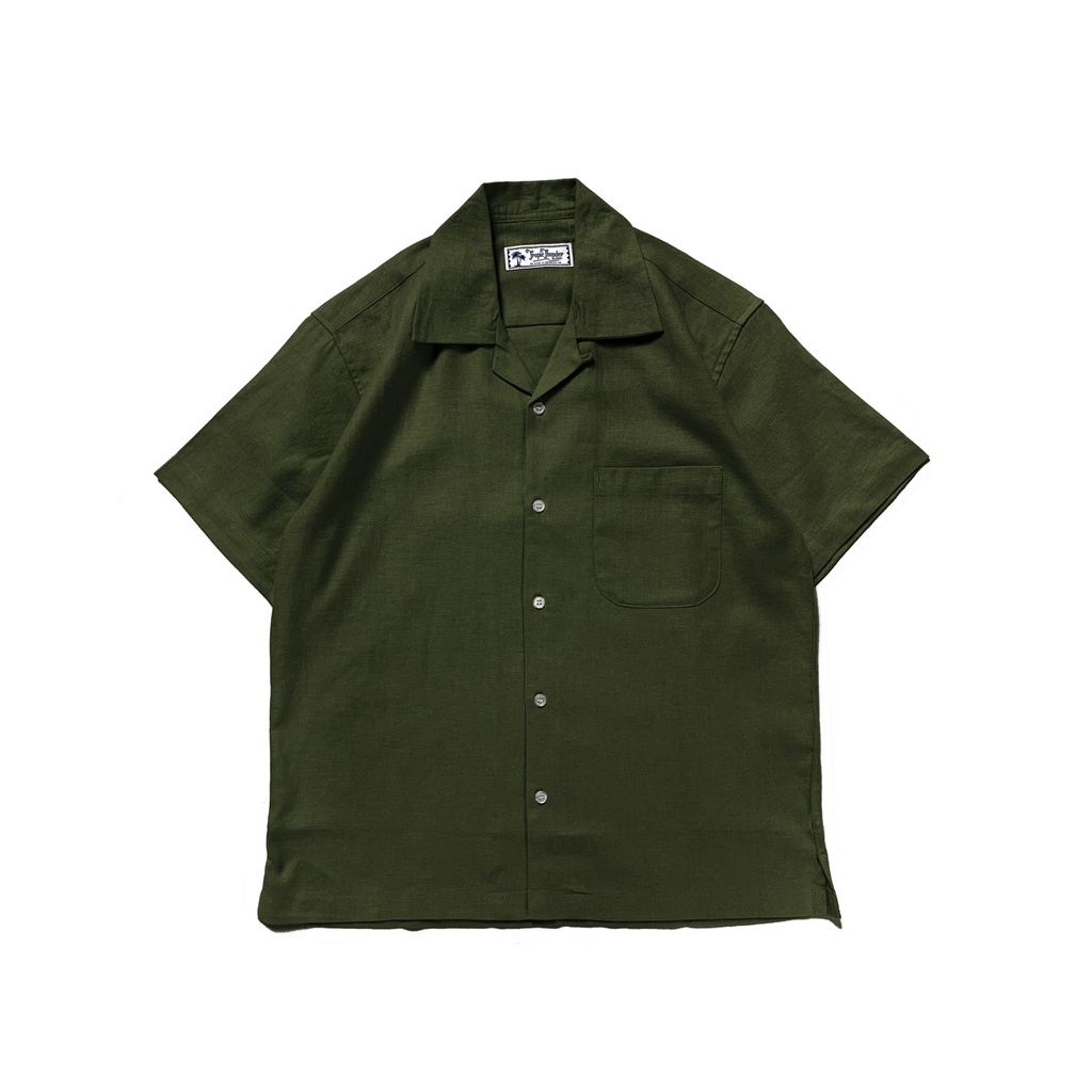 Olive Green Linen Shirt